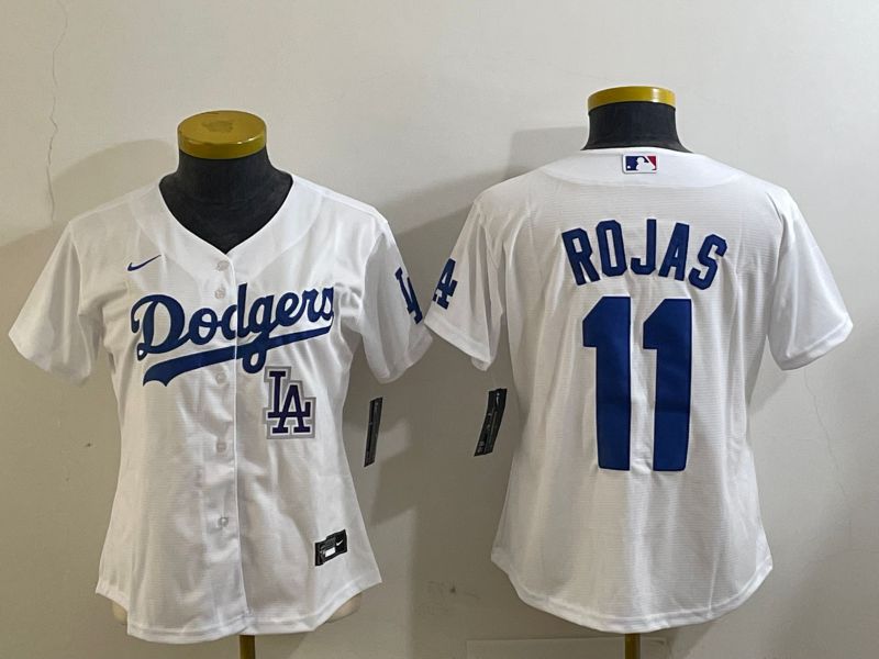 Women Los Angeles Dodgers #11 Rojas White Game 2024 Nike MLB Jersey style 5